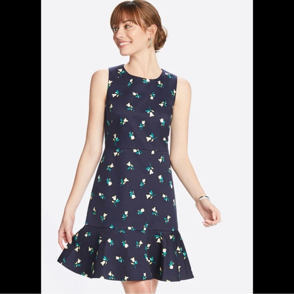 Draper James Floral Sheath Dress Navy Floating Tulip **FITS SMALL**
